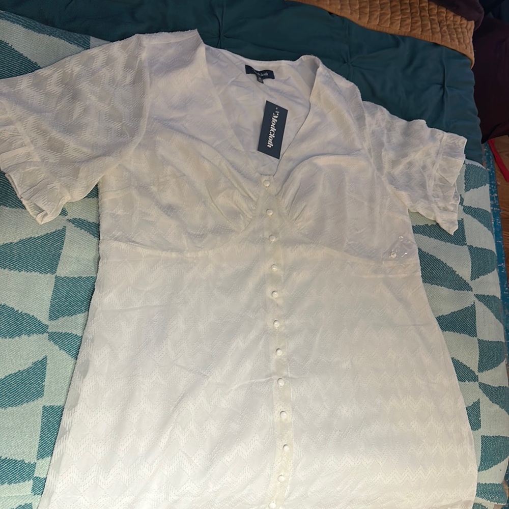 White Eyelet Mini Dress